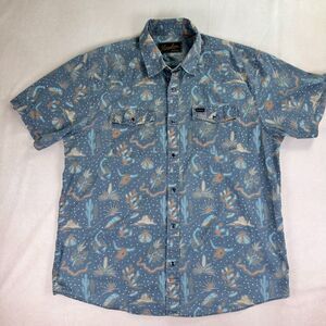 Howler Bros Shirt Mens L Western Pearl Snap Desert Cactus Cowboy Short Sleeve